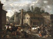 Peter van Bloemen Livestock Market oil painting picture wholesale